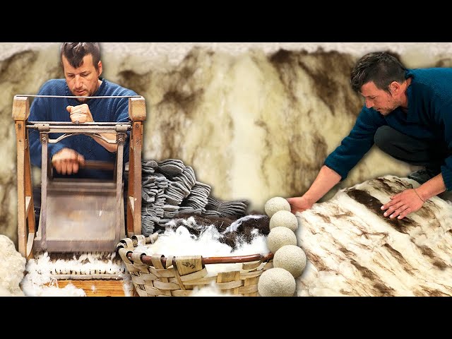 Natural felt. Transformation of wool (non-woven) into felt sheets to make garments