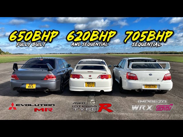 LEYENDAS AWD... IMPREZA DE 705HP vs INTEGRA AWD DE 620HP vs EVO 8 DE 650HP