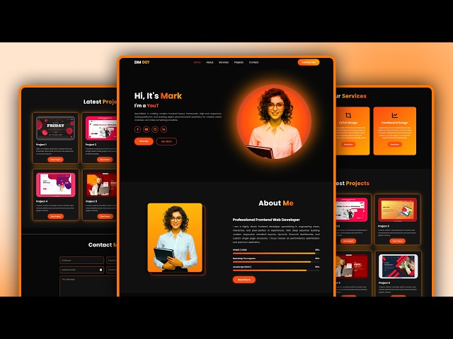 Complete Responsive Portfolio Website | Modern Portfolio Website | Using HTML, CSS & JavaScript