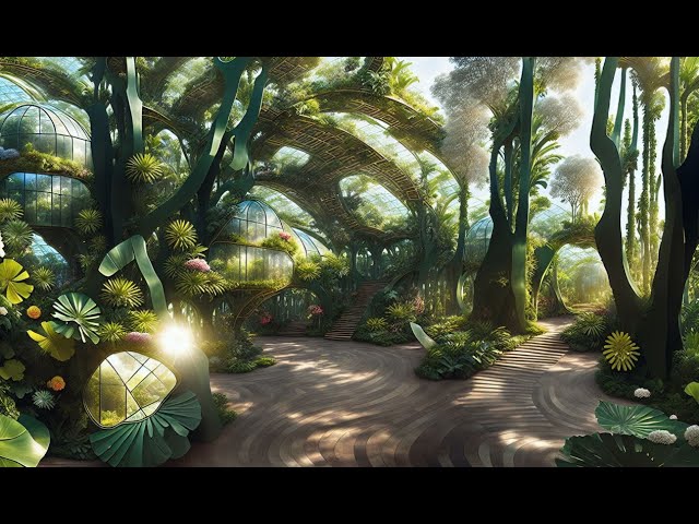 180 VR - Beautiful fantastic parks and gardens 02 - slower (AI Stable Diffusion, VR headset needed)