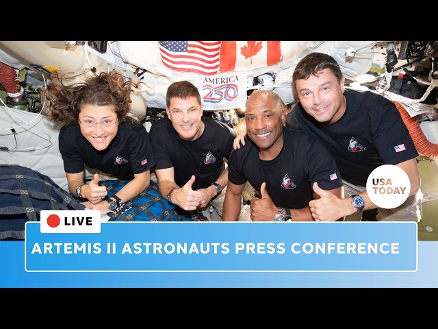 Live: Artemis II astronauts press conference reacts to NASA moon mission launch, reentry and landing