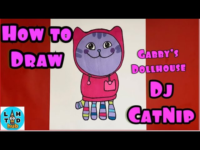 How to Draw DJ Cat Nip | Gabby's Dollhouse