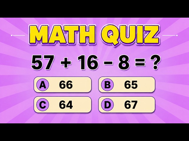 Math Quiz 🧮 | 30 Questions | Test Your Mental Math Skills! 🧠