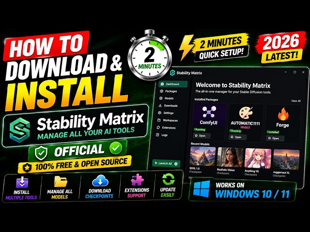 How to Download & Install Stability Matrix on Windows (2026) 🎨 | Manage Stable Diffusion Easily