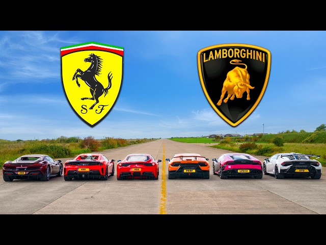 Ferrari v Lambo: who’s FASTEST in a DRAG RACE?