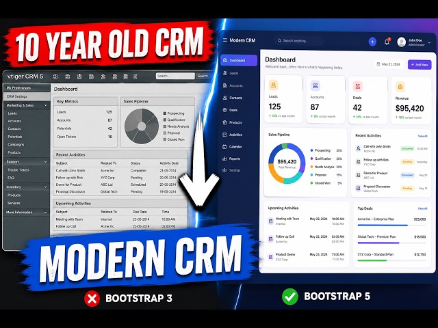 How I Modernized a 10-Year-Old CRM with Bootstrap 5 | Demo UI Transformation