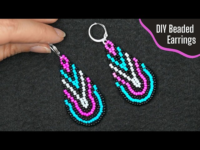 ✨ DIY Seed Bead Chandelier Earrings - Colorful Beaded Teardrop Tutorial!