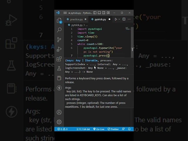 code to write infinite sentences 😮😮