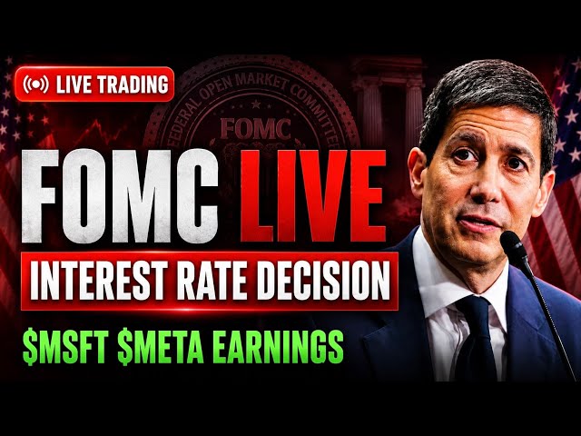 FOMC LIVE 🚨 Interest Rate Decision, Microsoft Meta Earnings | Live Trading Stock Market Today $MSFT