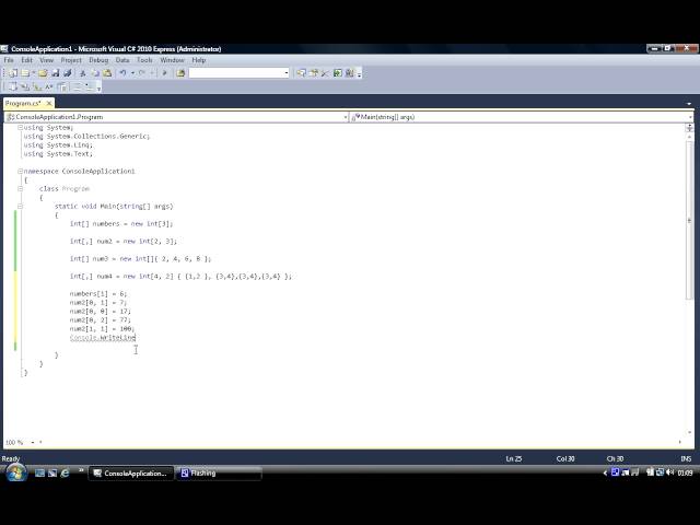 C# Beginner Programming Arrays; Multiple Dimensional Arrays Part 10-2