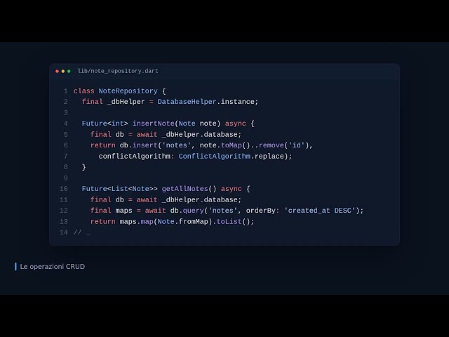 Salvare dati strutturati in Flutter con il database SQLite e sqflite
