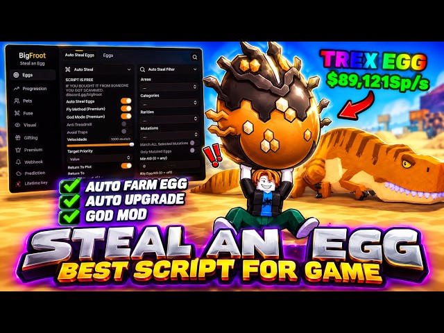 Steal An Egg Script — Auto Steal | Auto Hatch | Auto Farm | Auto Upgrade | ESP & More!