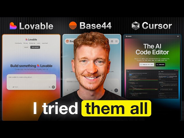 Top 3 AI App Builders: Lovable vs Base44 vs Cursor (Live Test)