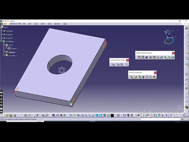 CATIA V5 - All Basic Part Design Commands - Pad, Pocket, Shaft, Rib, Multi-Section Solid etc.