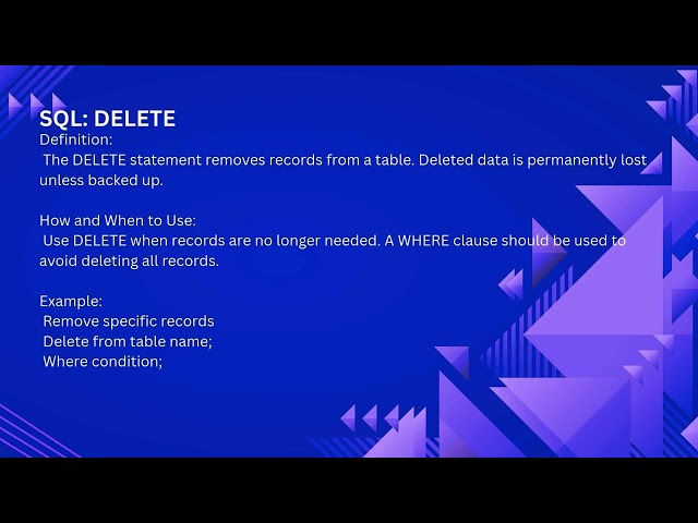 SQL DELETE