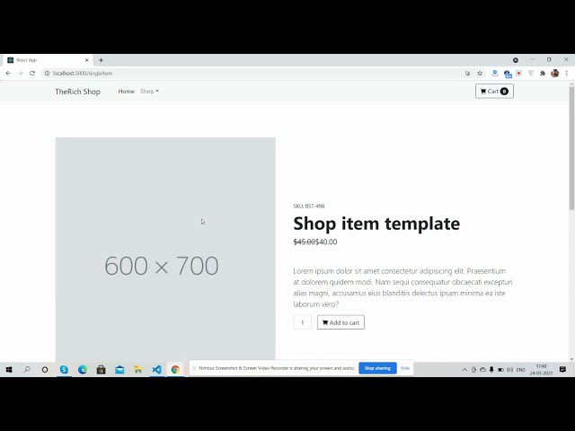 Reactjs Bootstrap 5 Ecommerce Test Project - Part 1