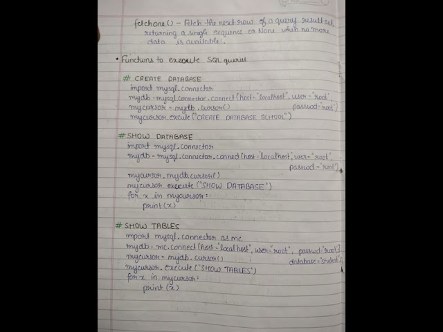Interface python with MySQL Class 12 | CBSE/NCERT | Best Notes for Boards | Hand Written Notes