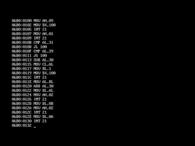 PTASK7H.COM W/ SAVE | ASSEMBLY LANGUAGE DOS BOX 8086
