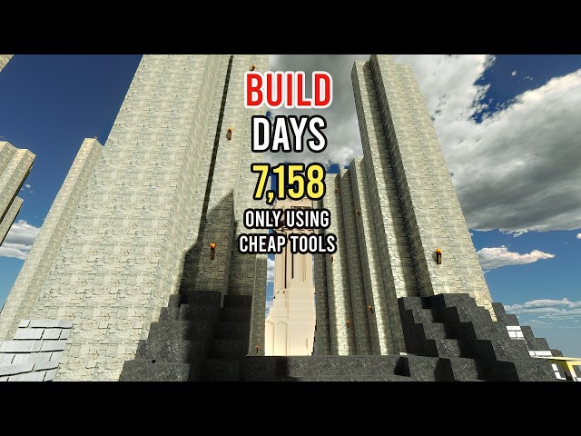 I Survive 7,158 Days in Minecraft Using Cheap Tools To Build!