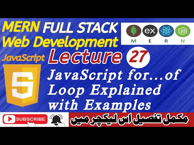 Lecture 27: JavaScript for...of Loop Explained with Real Examples | Beginner’s Guide