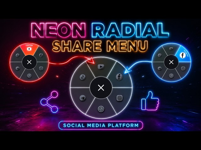 Building a Neon Radial Share Menu with Pure HTML5, SVG, CSS3 & JavaScript