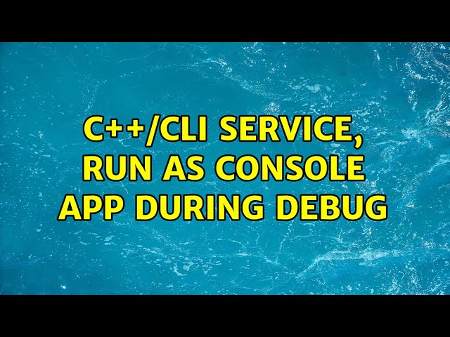 C++/CLI Service, run as console app during Debug (2 Solutions!!)