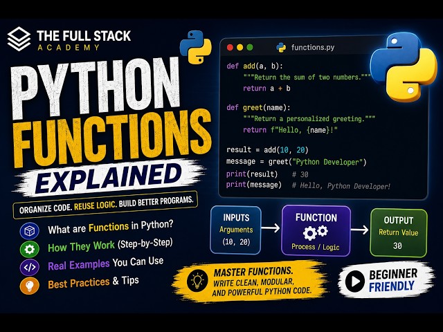 Python Functions Explained for Beginners | Learn Functions Step by Step