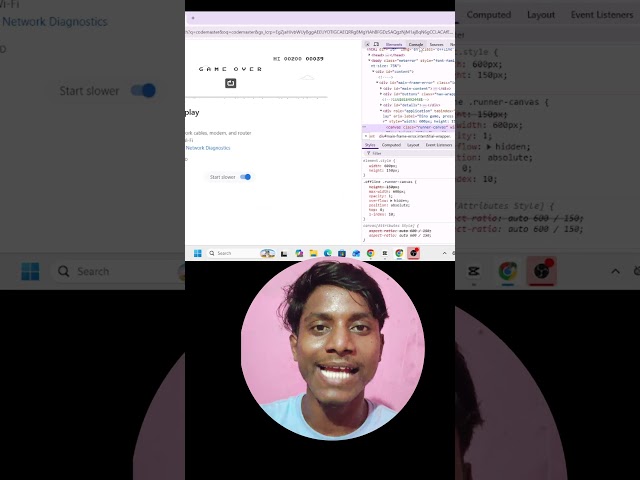 Chrome Dino Game | Dinosaur Game Ends | Dino Game Hacked 🔥@codemasterc #codemasterc