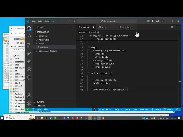 ប្រើប្រាស់ Using PhpMyadmin MySQL DBMS