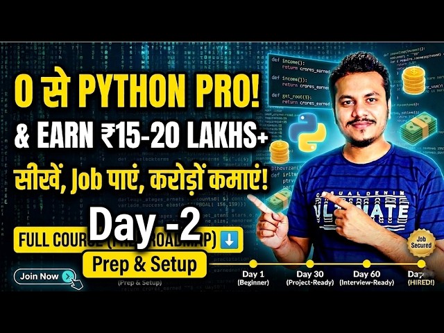 🔴 LIVE: Python Tutorial for Beginners in Hindi | Zero to Hero in One Video part-2