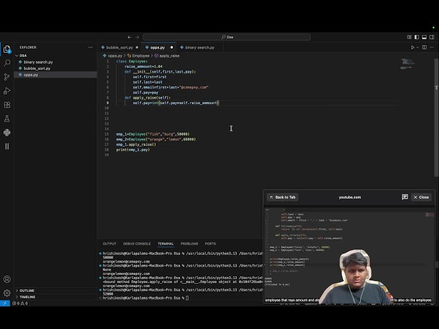 🎯 DSA Series #2 | Python OOP| Live Coding & Learning