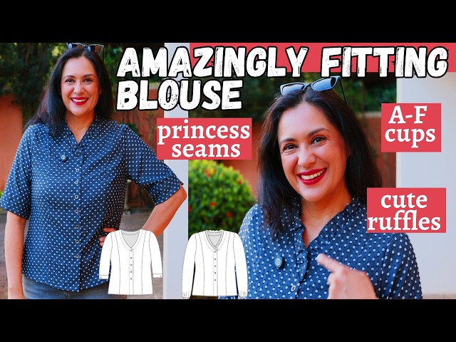 Blouse full of beautiful details. Cup sizes & princess seams. Emma (Sinclair Patterns)