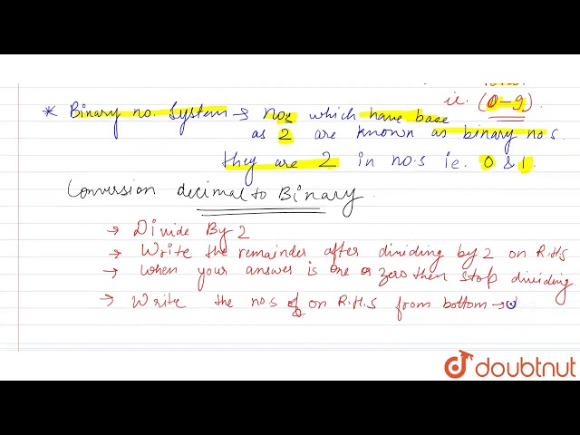 What do you understand by decimal number system and binary number system.