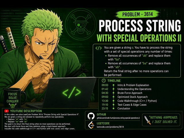 3614. Process String with Special Operations II | Optimal Solution TC O(n) and SC O(n) | C++
