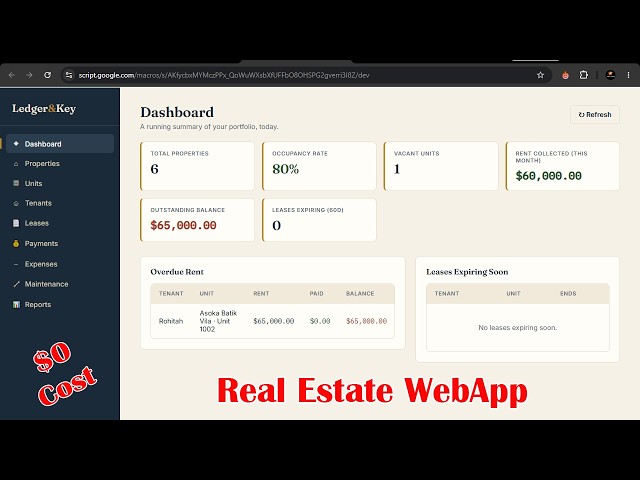 Rental Property Manager Template — Google Sheets + Dashboard (No Code) #GoogleSheets #NoCode