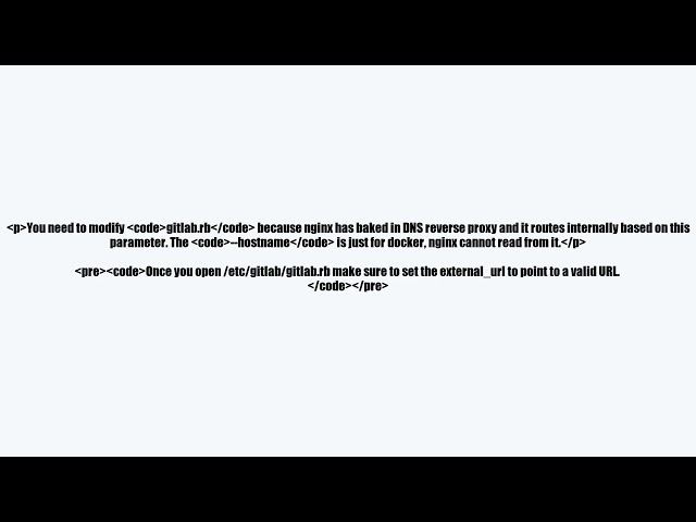 Issues with gitlab while using docker
