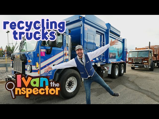 Recycling Trucks For Kids! | Ivan Inspects Recycling Trucks