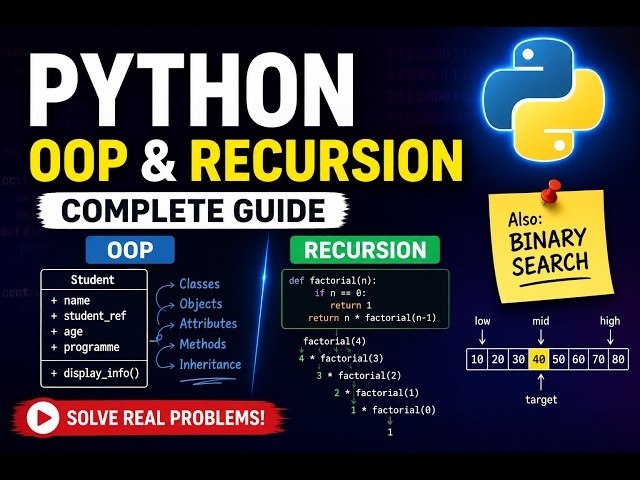 Python OOP & Recursion Explained | Classes, Inheritance & Binary Search