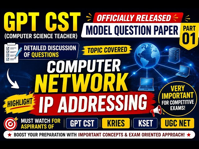 GPT CST Official Model Question Paper Part 01 | Computer Network & IP Addressing | GPT CST 2026