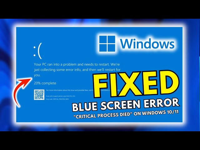 Fix Blue Screen Error "Critical Process Died" on Windows 10/11 - 100% Solved