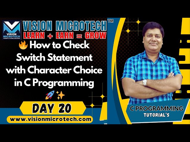 🔥 How to Check Switch Statement with Character Choice in C Programming 🚀 ✨