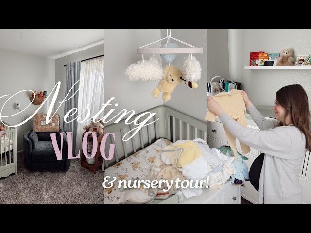 NEST WITH ME 🧸✨ disney nursery tour, nursery organization, first time mom *36 weeks*