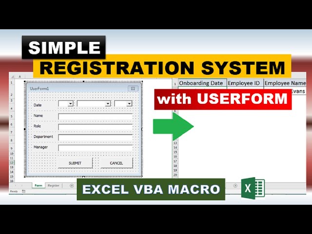 Simple Registration System in Excel with Userform