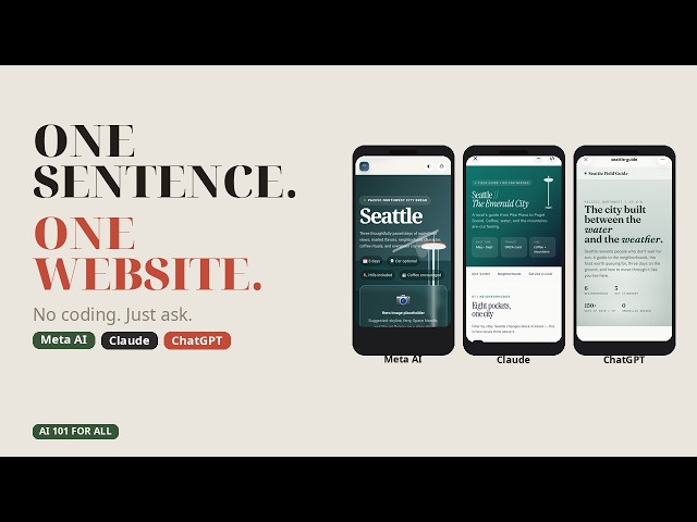 One Sentence, One Website — Build a Site with Free AI Chatbots
