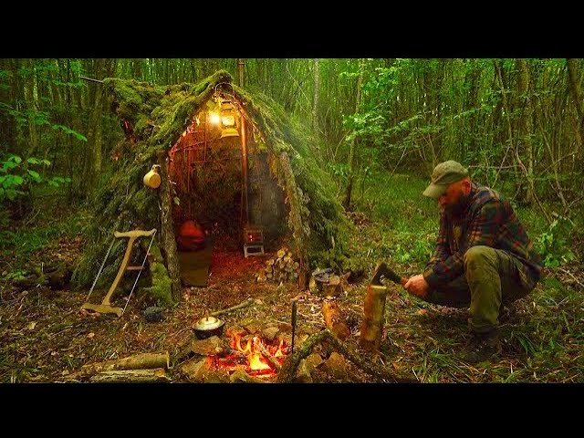 Building 7 Bushcraft Shelters in 12 Minutes - 4K TimeLapse Video