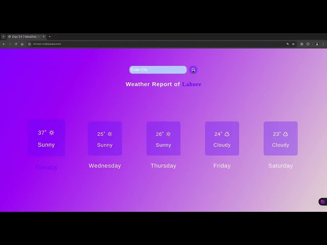 Dynamic DOM manipulation | HTML, CSS, JS project | Simple Weather Dashboard | OpenWeather API