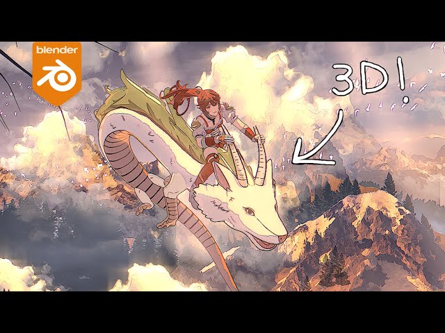 How I made an INSANE 2D Style Dragon Animation.. in Blender