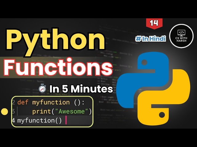 All About Python Functions in 5 Minutes | Hindi Tutorial #pythontutorial
