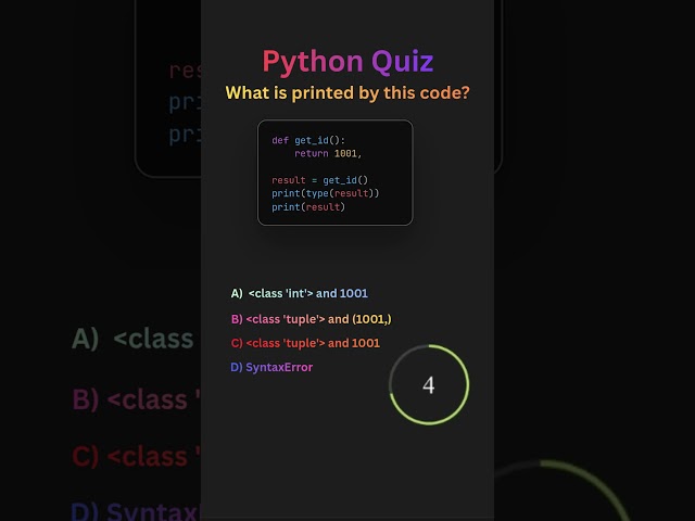Python Quiz: Tuple Function Return Surprise #python   #code  #learning  #tips  #tipsandtricks