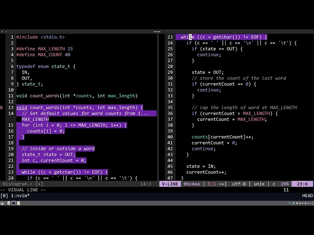 Learn C Like It's 1996: vertical histogram; function definitions (Kernighan & Ritchie Challenge #4)